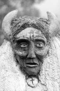 Thunder Mountain - close-up of face of statue